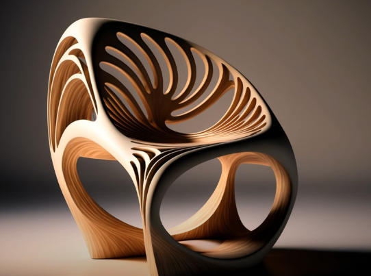 Wooden Chair Design Created using Midjourney
