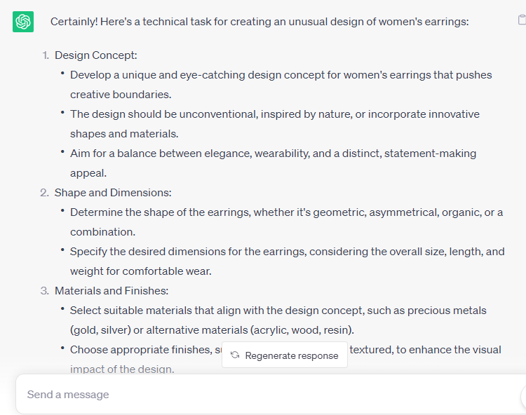 women earning design recommendation by chatgpt